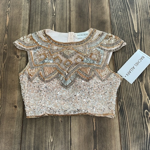 🌟4x Host Pick🌟Rachel Allan Rose Gold Sequin Two Piece Dress - Picture 8 of 16